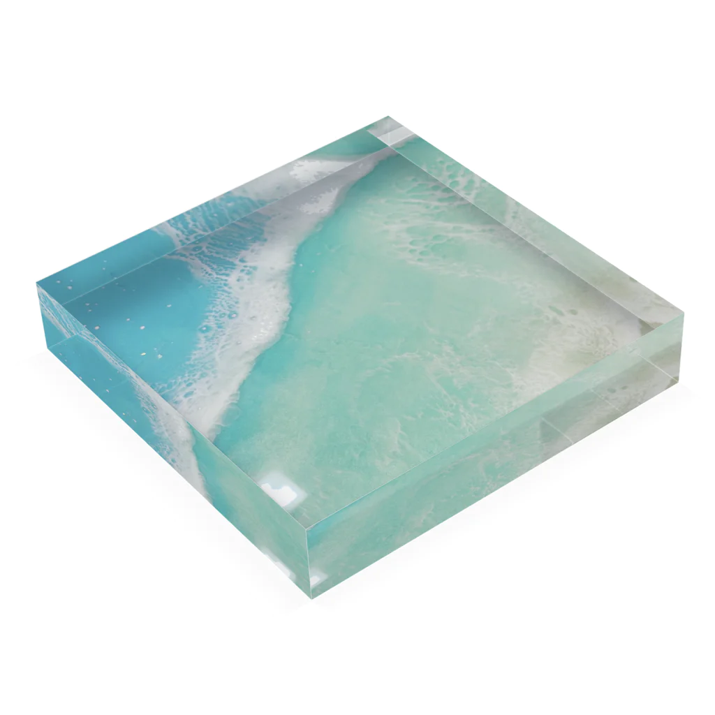 Atelier tetote のOceanアート Acrylic Block :placed flat