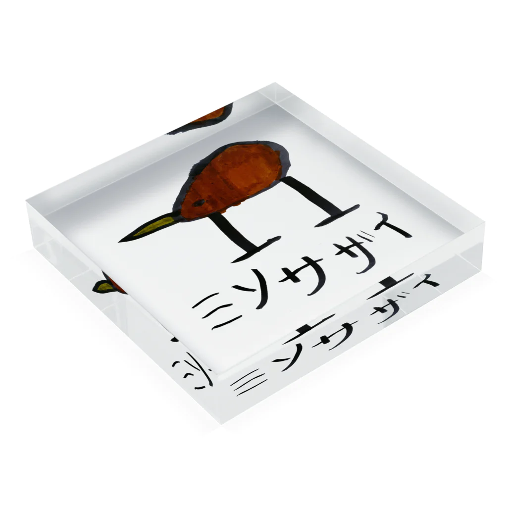 YUKIYAMAのミソサザイ(イラスト) Acrylic Block :placed flat