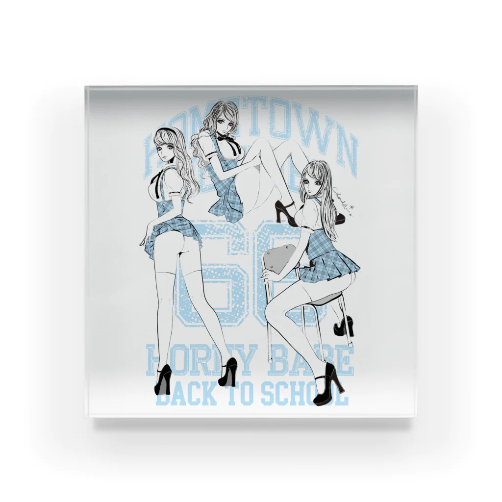 loveclonesのNAUGHTY SCHOOLGIRLS 0560 B柄 Acrylic Block