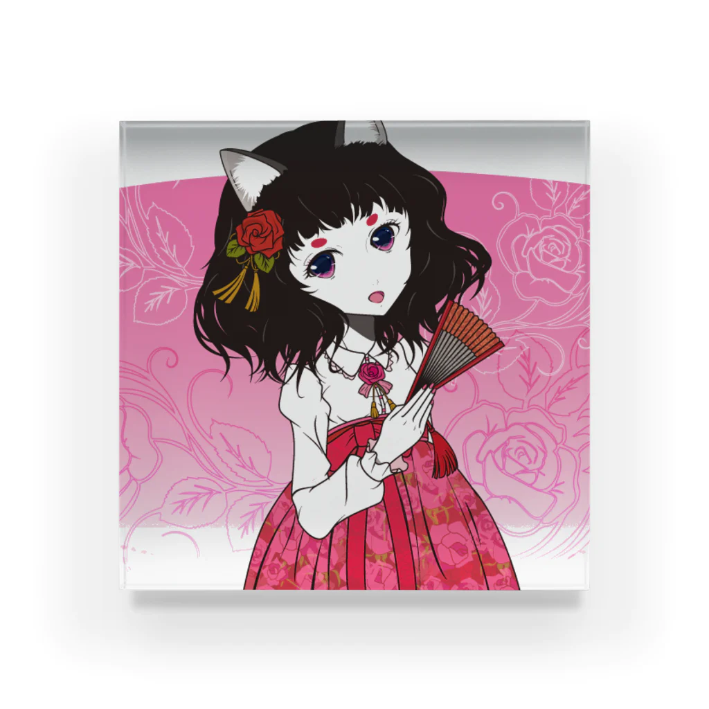 加藤 光雲のRose-design（扇子閉じVer.） Acrylic Block