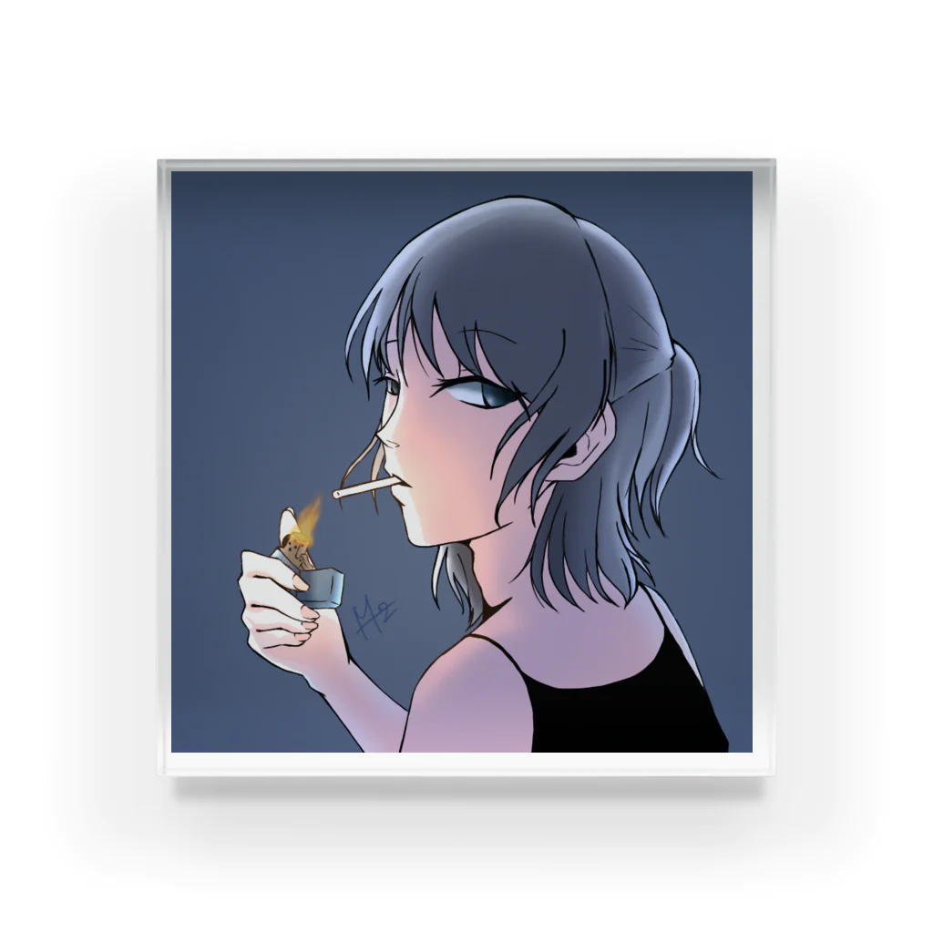 水都-ﾐﾂ-の喫煙者女子 Acrylic Block