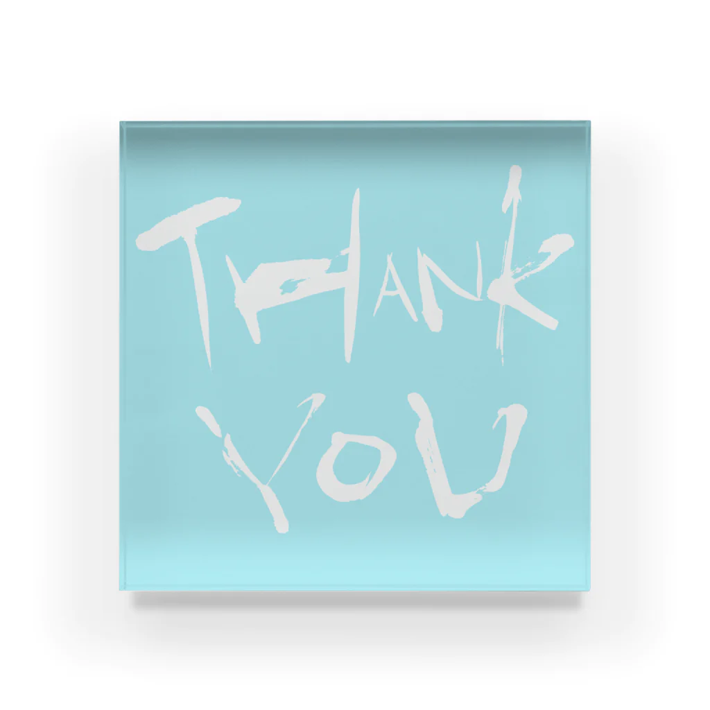 筆文字グッズのTHANK YOUブロック Acrylic Block