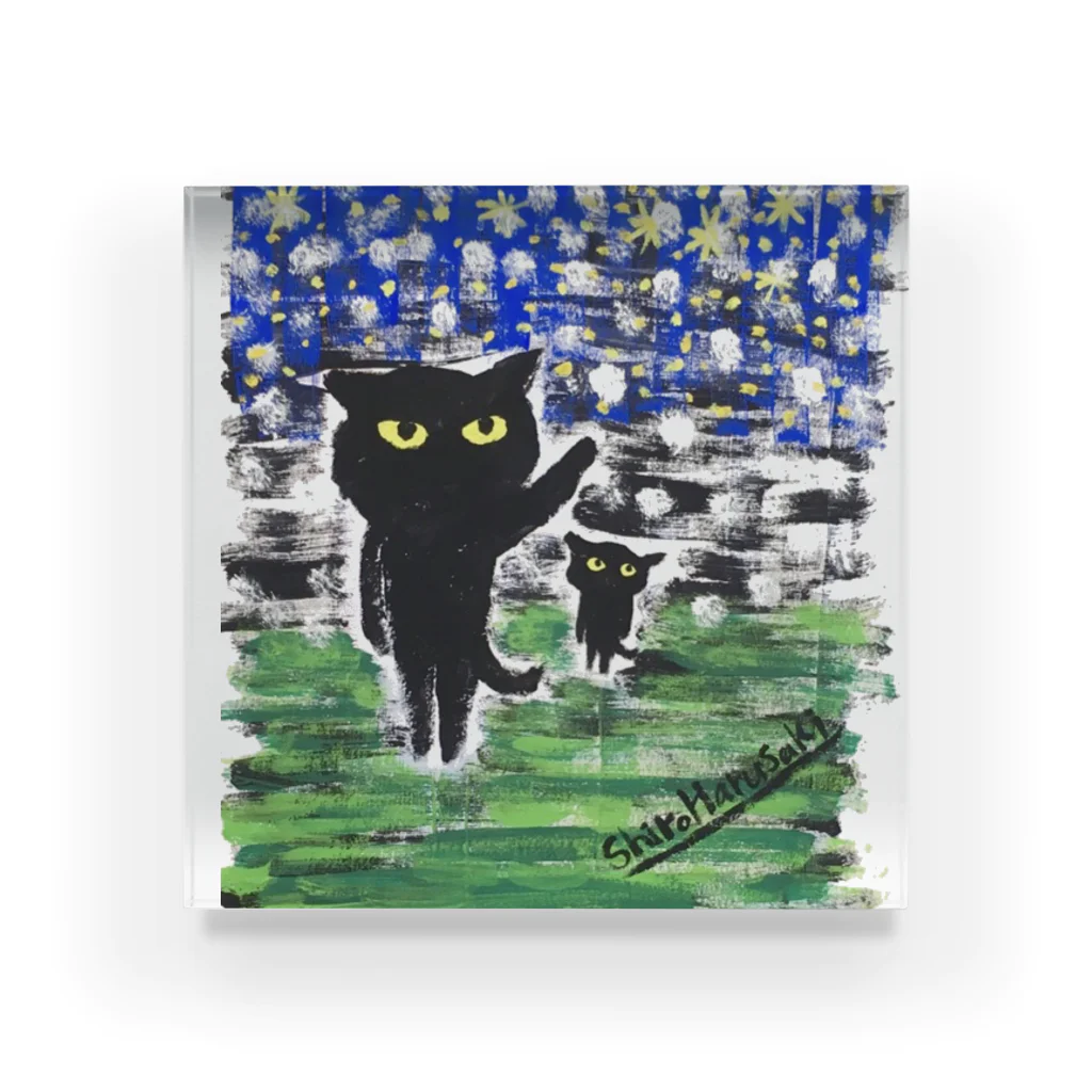 ねこぜや の黒猫の夜 Acrylic Block