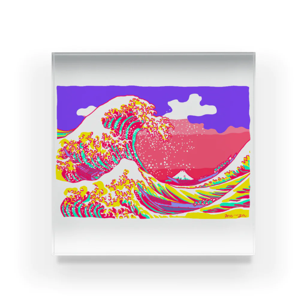 As_Knowのme~ga / HOKUSAI：The Great Wave off Kanagawa (vivid) Acrylic Block