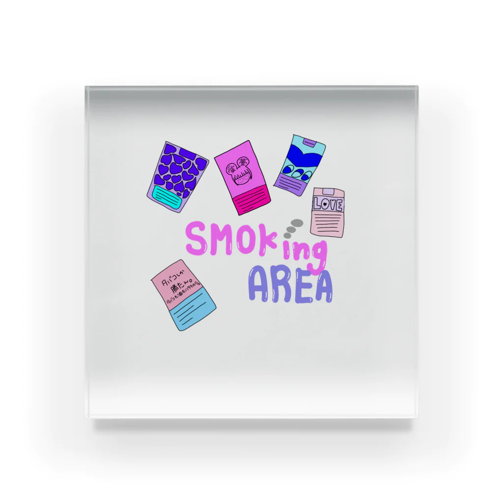 #727079のSmoking Area Acrylic Block