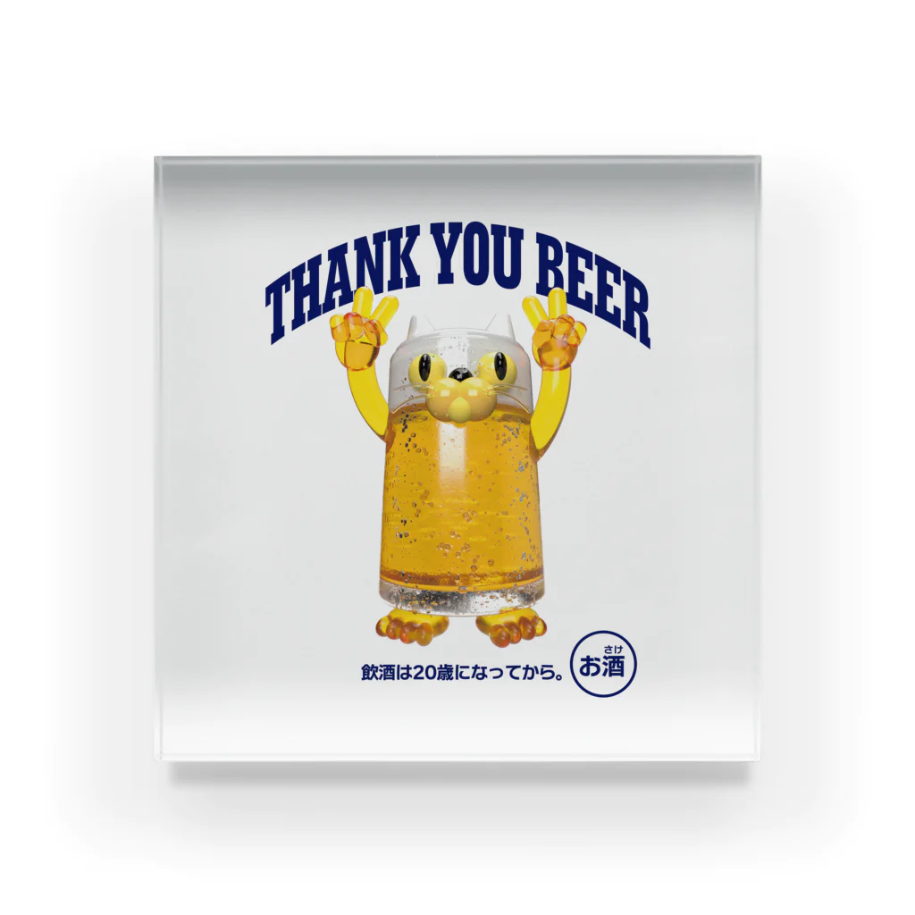 LONESOME TYPE ススのビールジョッキ🍺(猫) Acrylic Block