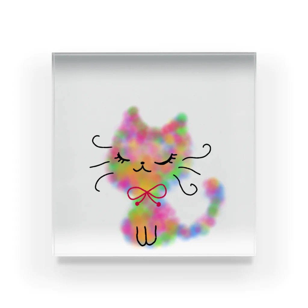 こやまちえのほんわか猫さん。 Acrylic Block