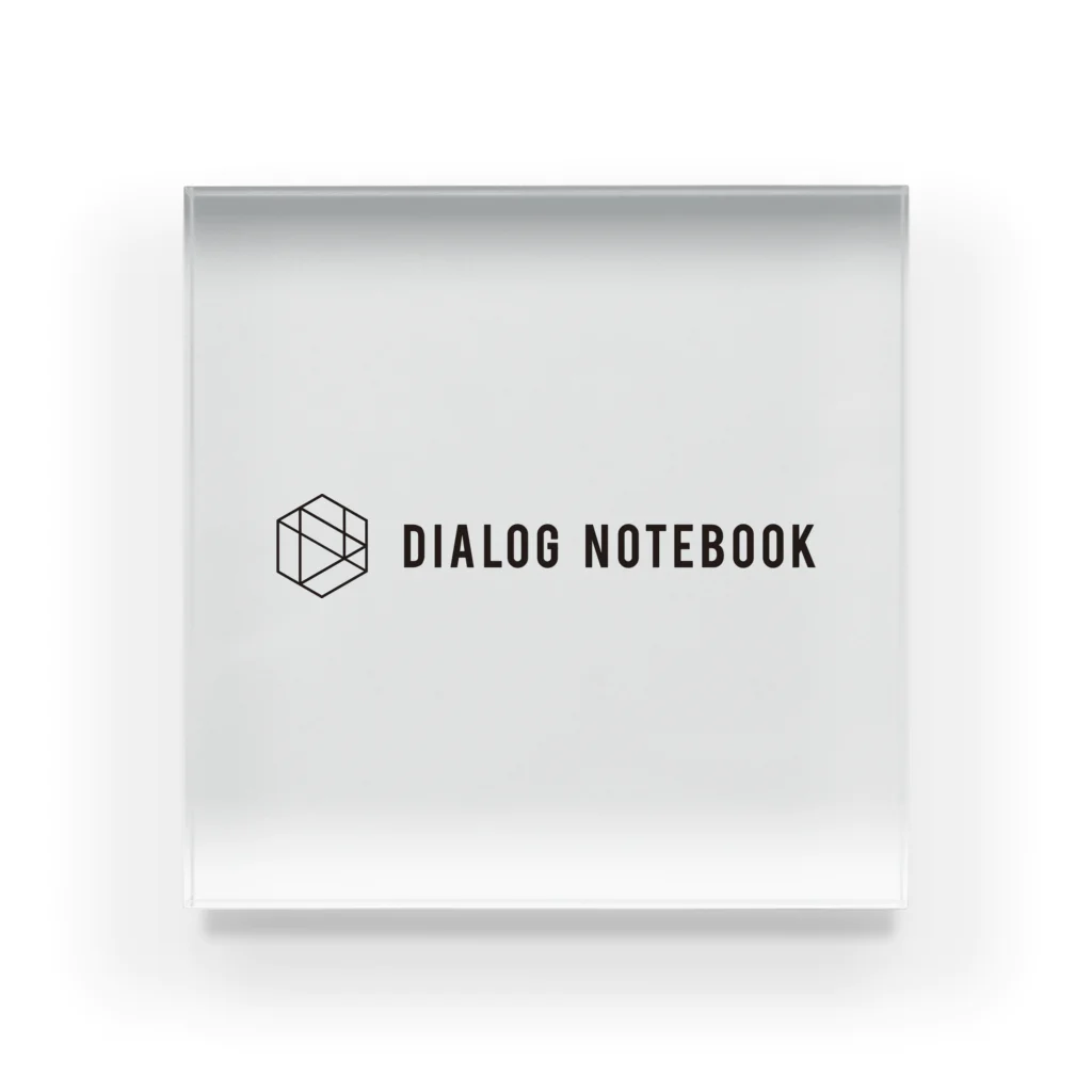 DIALOG NOTEBOOK FUN STOREのロゴ・ヨコ・黒 アクリルブロック