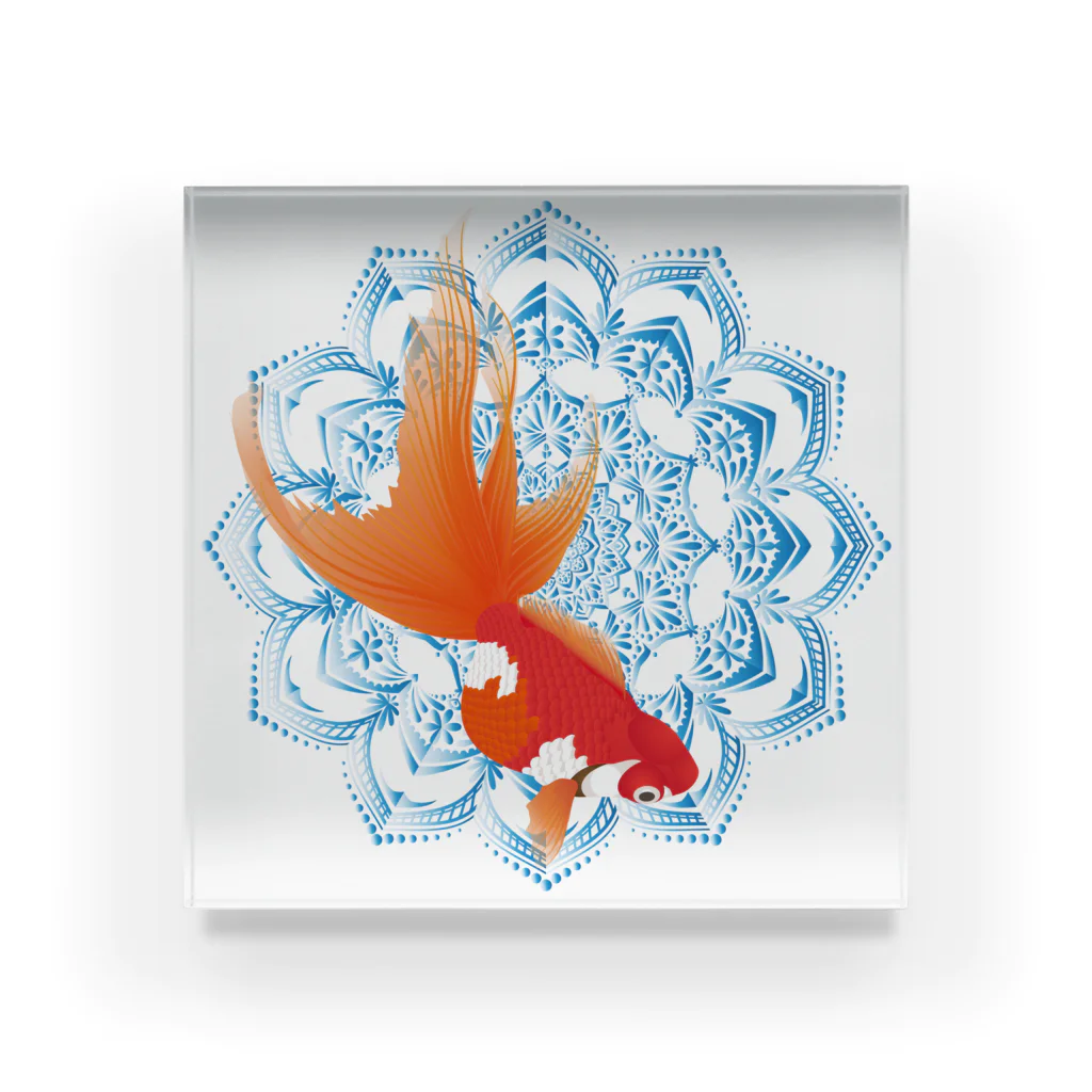 kawacocoの金魚_水の花 Acrylic Block