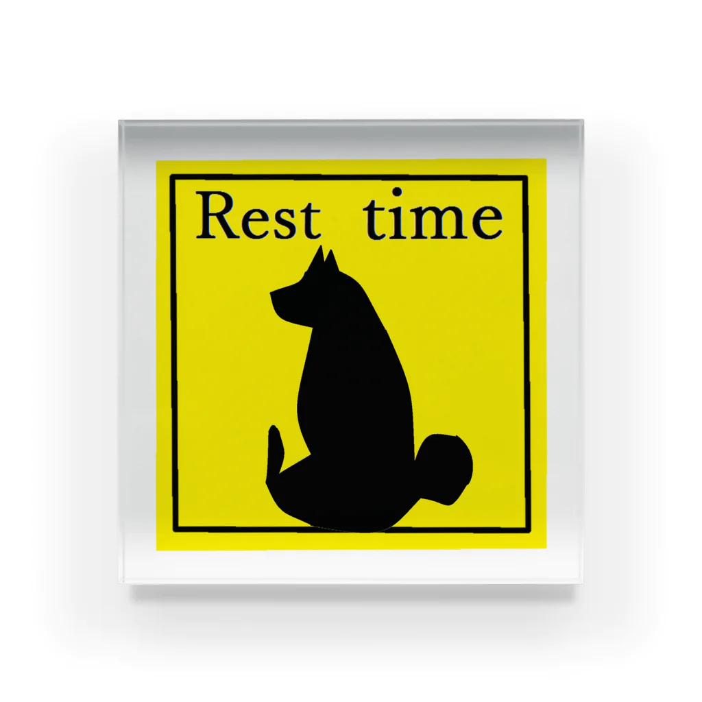 いっぷく処 てんてんのもっちり柴シルエット１(Rest time) Acrylic Block