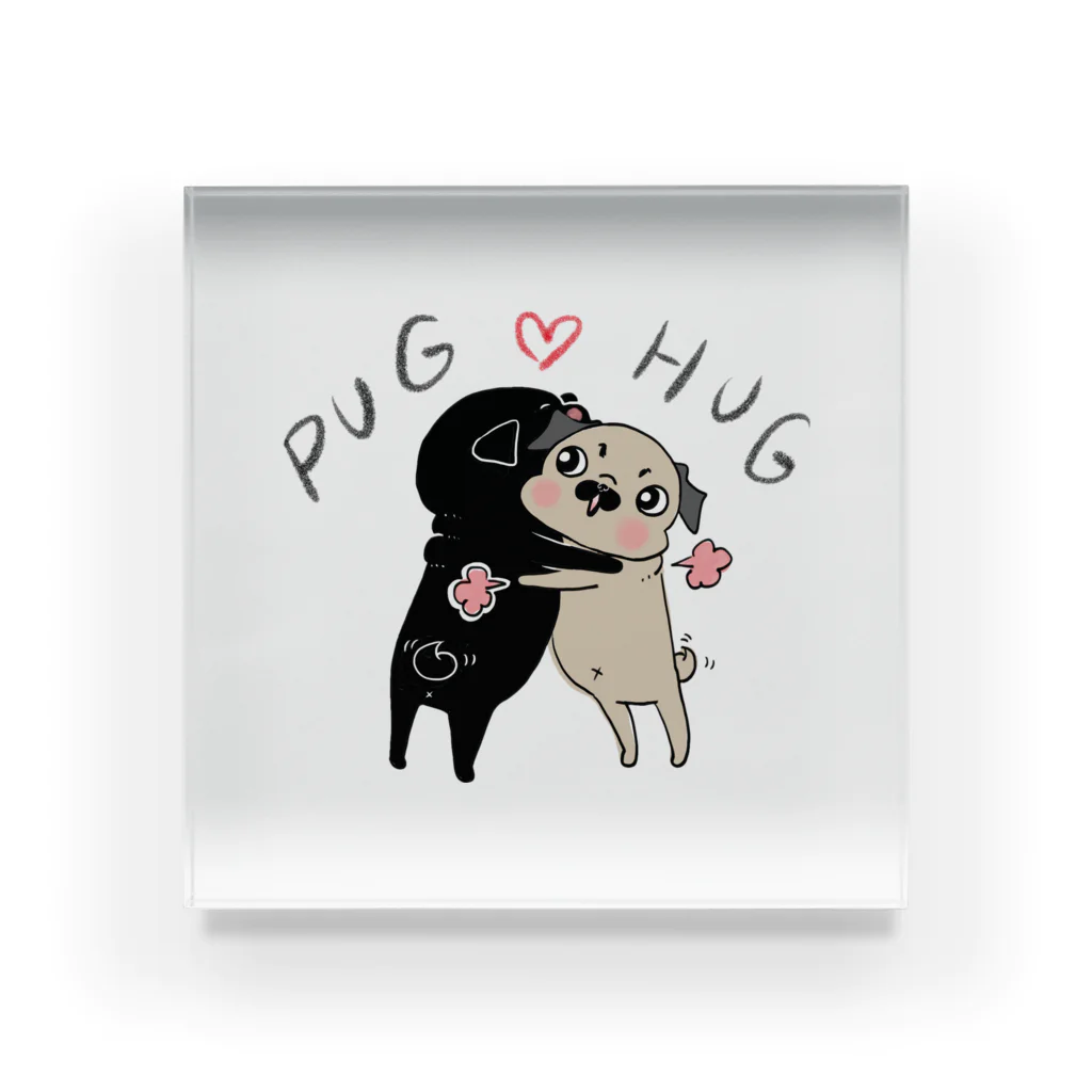 裏ひぐちのPUG ❤︎ HUG アクリルブロック