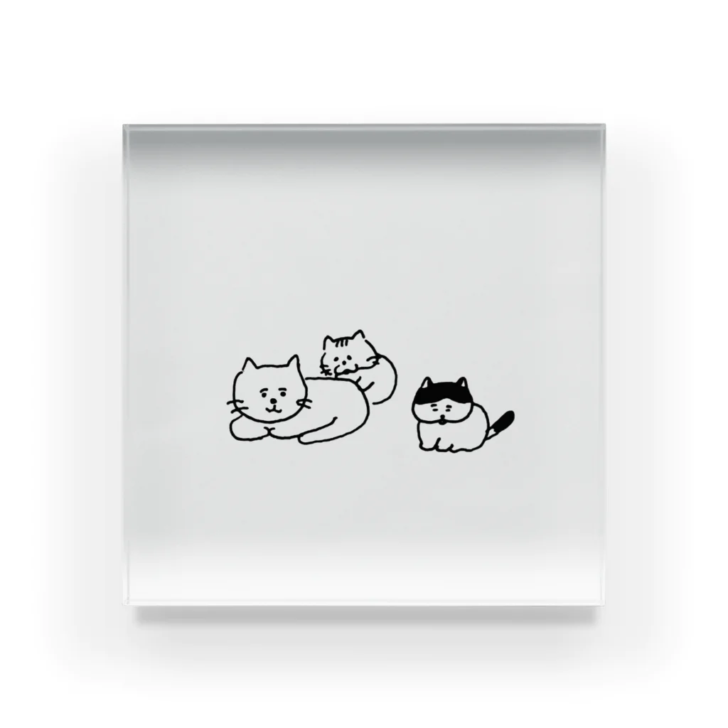 OSHIDORI SHOPの何匹かの猫 アクリルブロック