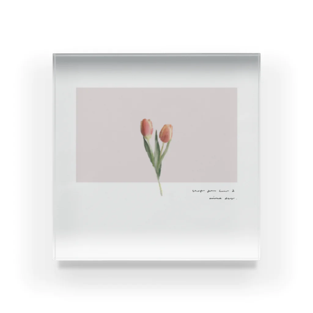 rilybiiのtwo peach tulip . アクリルブロック