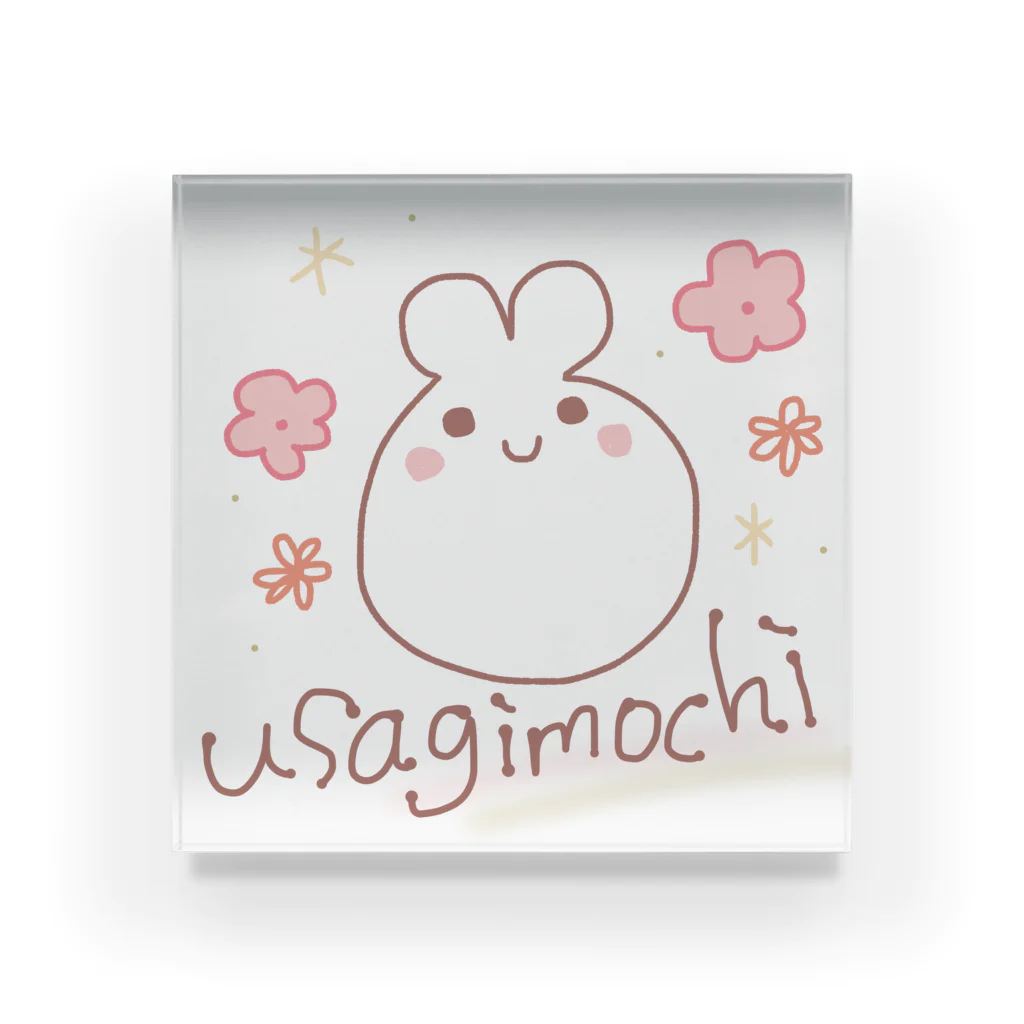 ♬もこもこほわほわeimyのおみせ♡のusagimochi アクリルブロック