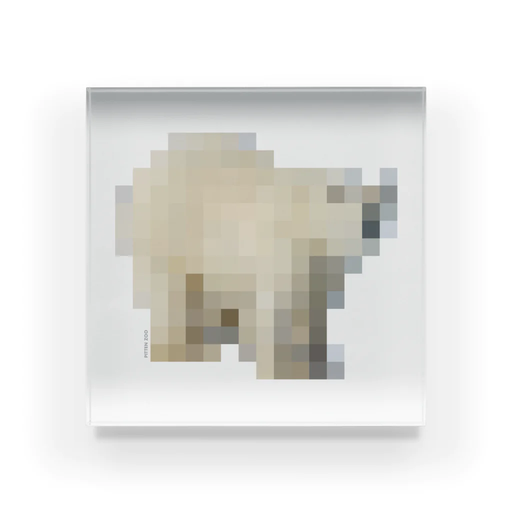 PITTEN PRODUCTSのPIXEL_ANIMAL_02(POLARBEAR) Acrylic Block