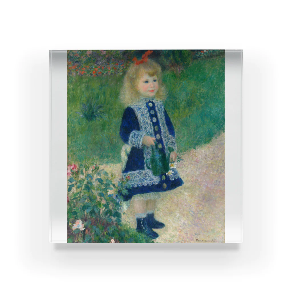 ルノワールの色彩のじょうろを持つ少女（A Girl with a Watering Can） Acrylic Block