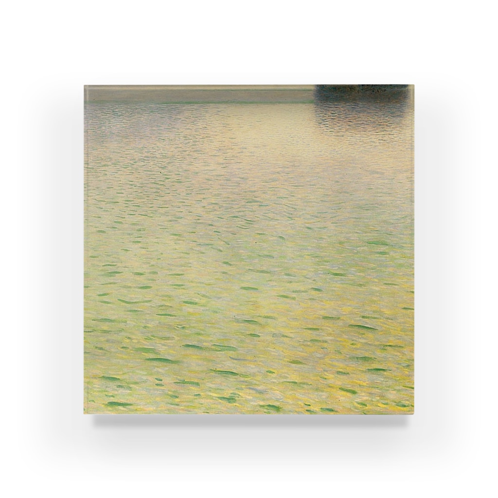 SONOTENI-ARTの001-005　グスタフ・クリムト　『アッター湖の島』　アクリルブロック Acrylic Block
