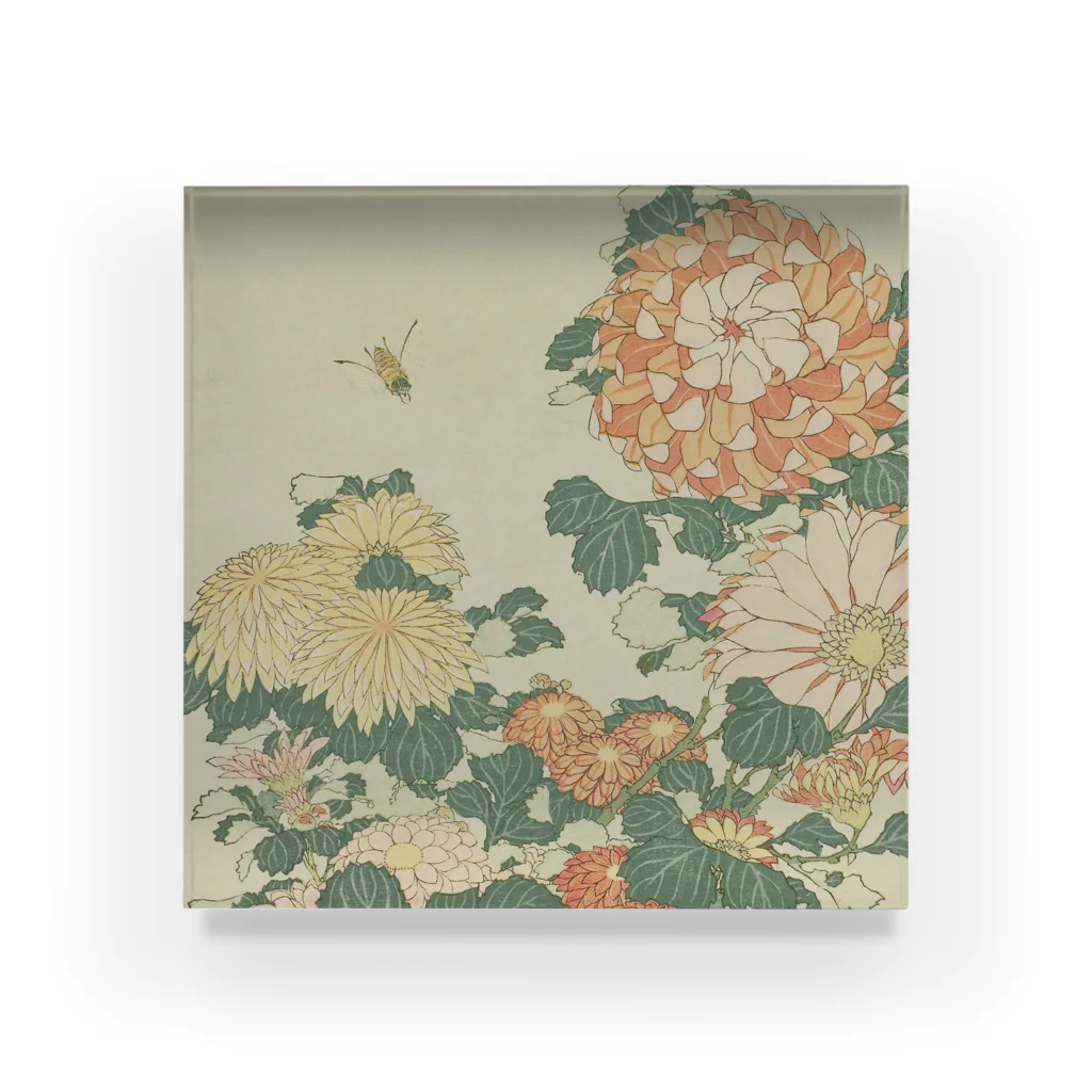 SONOTENI-ARTの003-007　葛飾北斎　『菊と蜂』　アクリルブロック アクリルブロック