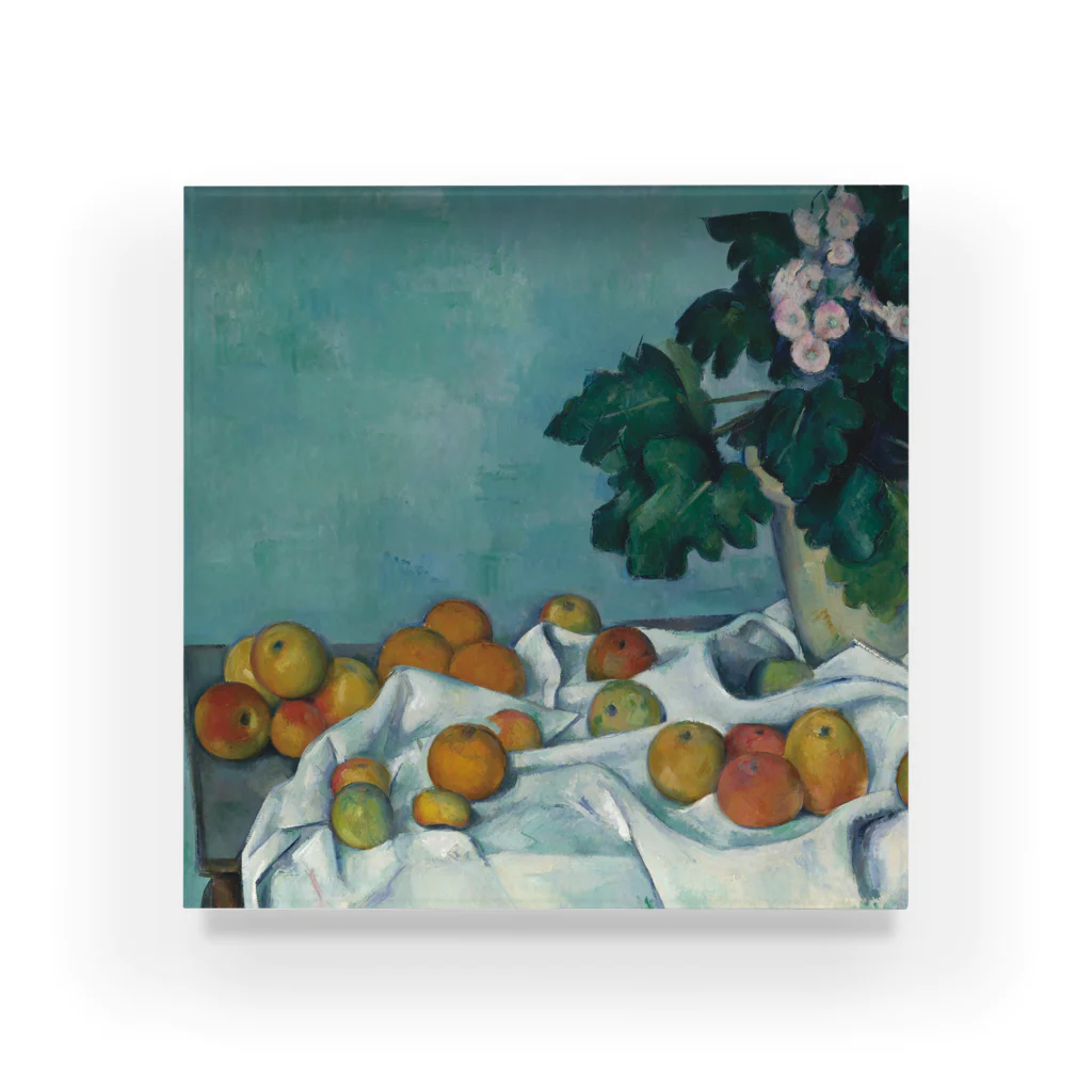 SONOTENI-ARTの017-007　ポール・セザンヌ　『リンゴとサクラソウの鉢のある静物』　アクリルブロック Acrylic Block
