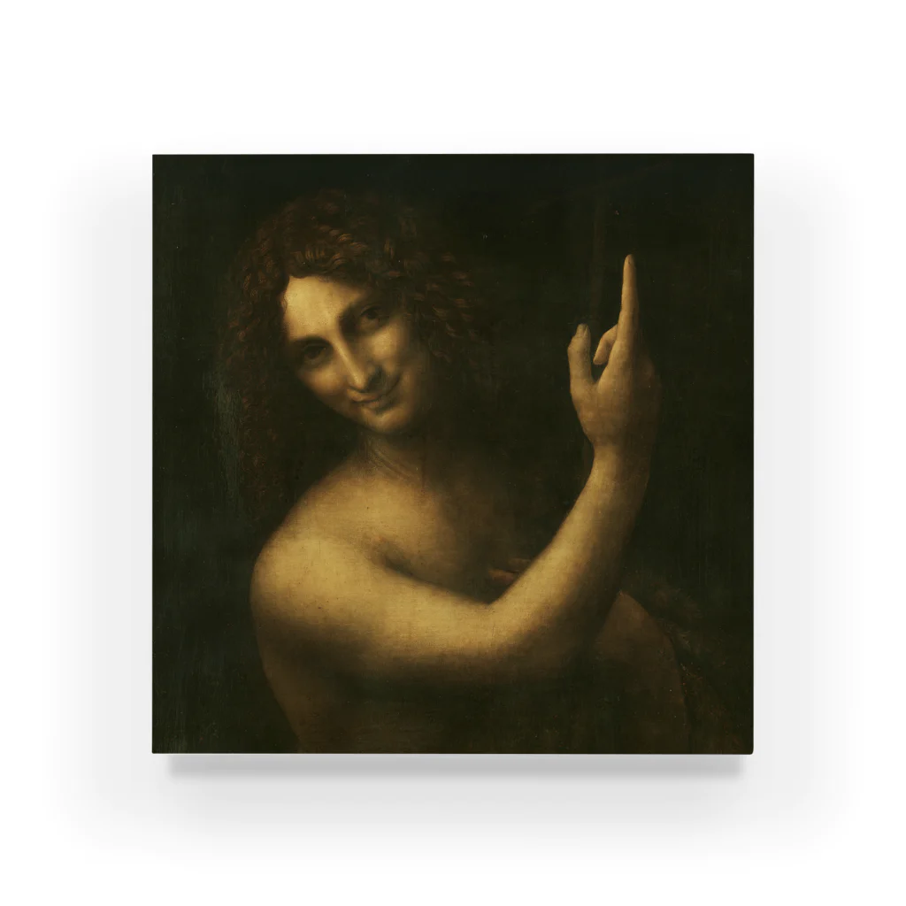 SONOTENI-ARTの018-003　レオナルド・ダ・ヴィンチ　『洗礼者ヨハネ』　アクリルブロック アクリルブロック