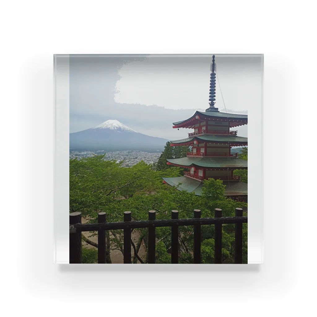 神野 光一の富士山と五重塔 Acrylic Block