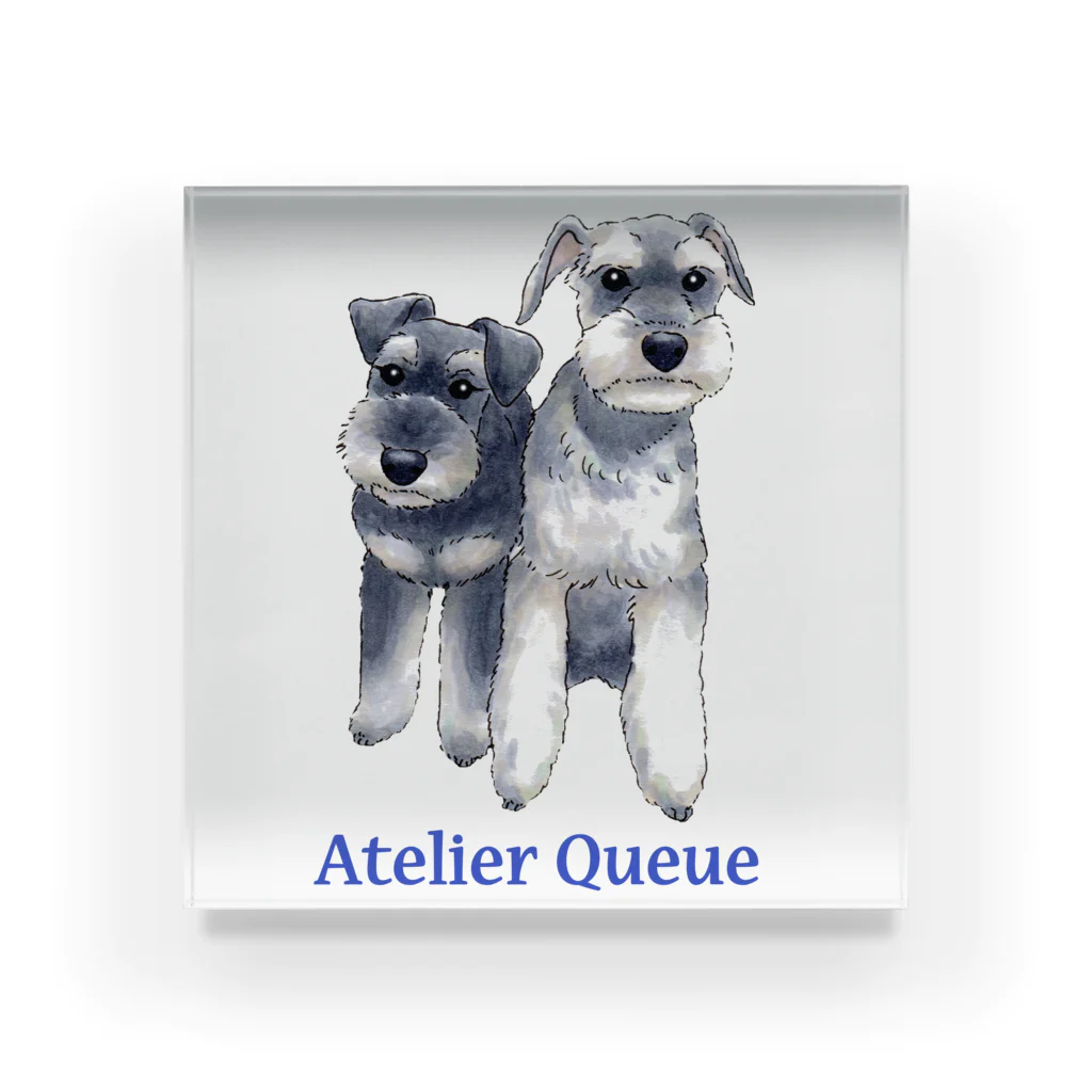 Atelier-Queueのミニチュアシュナウザー・カップル Acrylic Block
