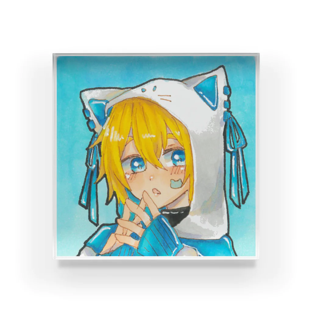 ハルの水色ネコくん Acrylic Block