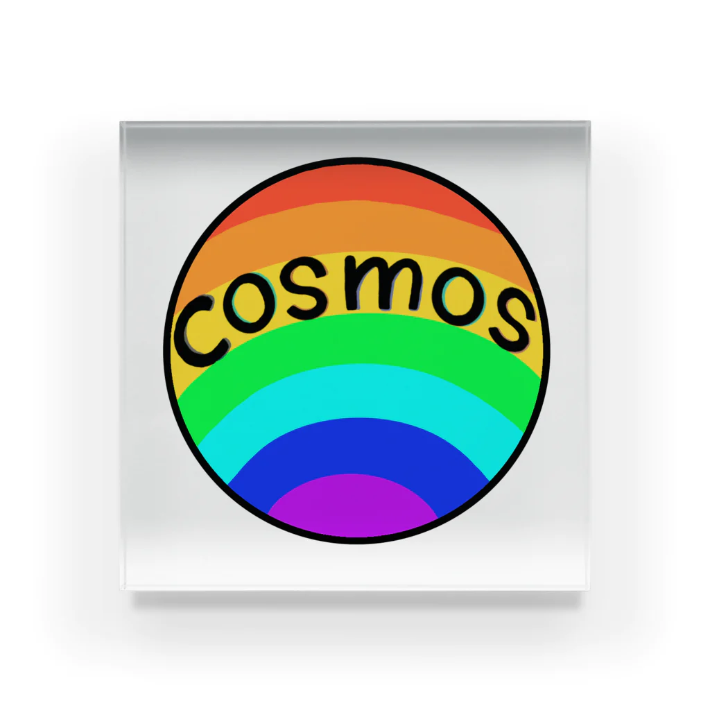 -cosmos-の虹色の星 アクリルブロック