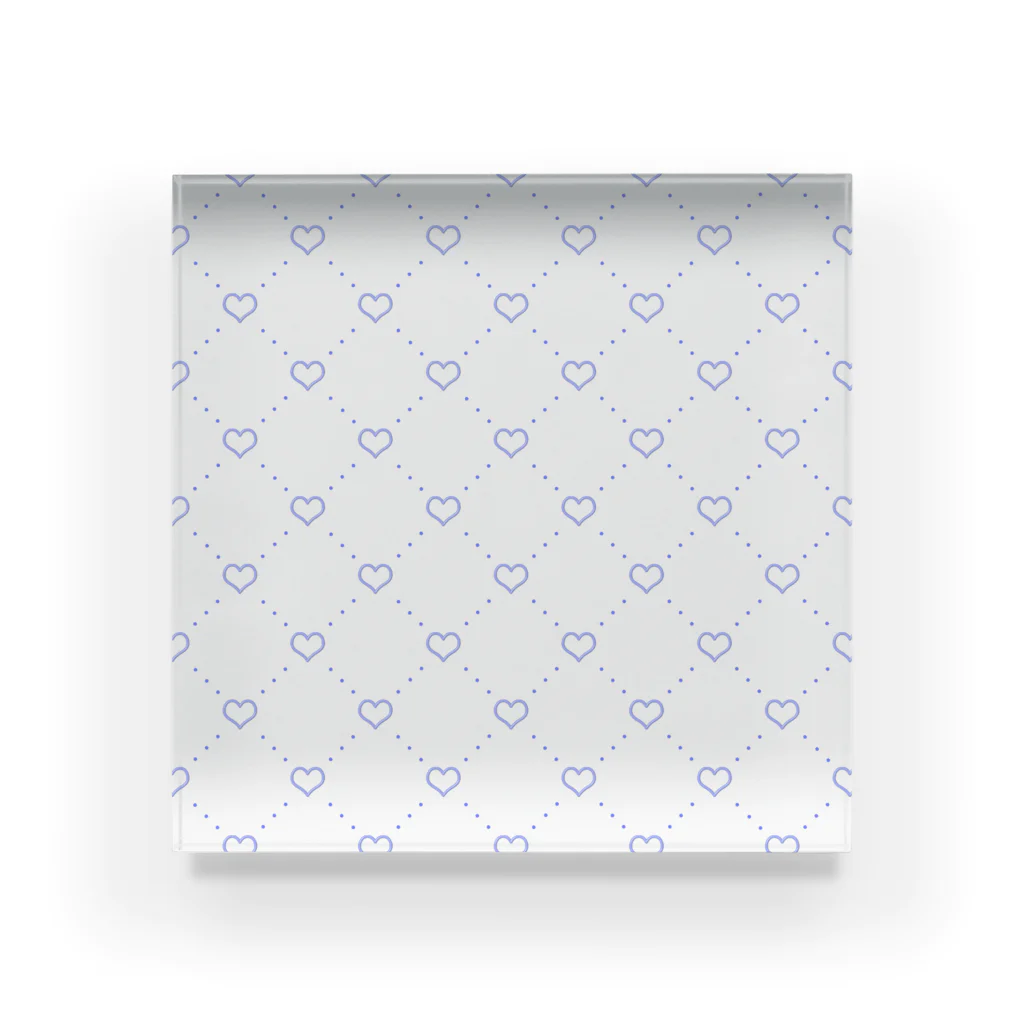 Charmyraのdiagonal grid-heart_sq_lv Acrylic Block