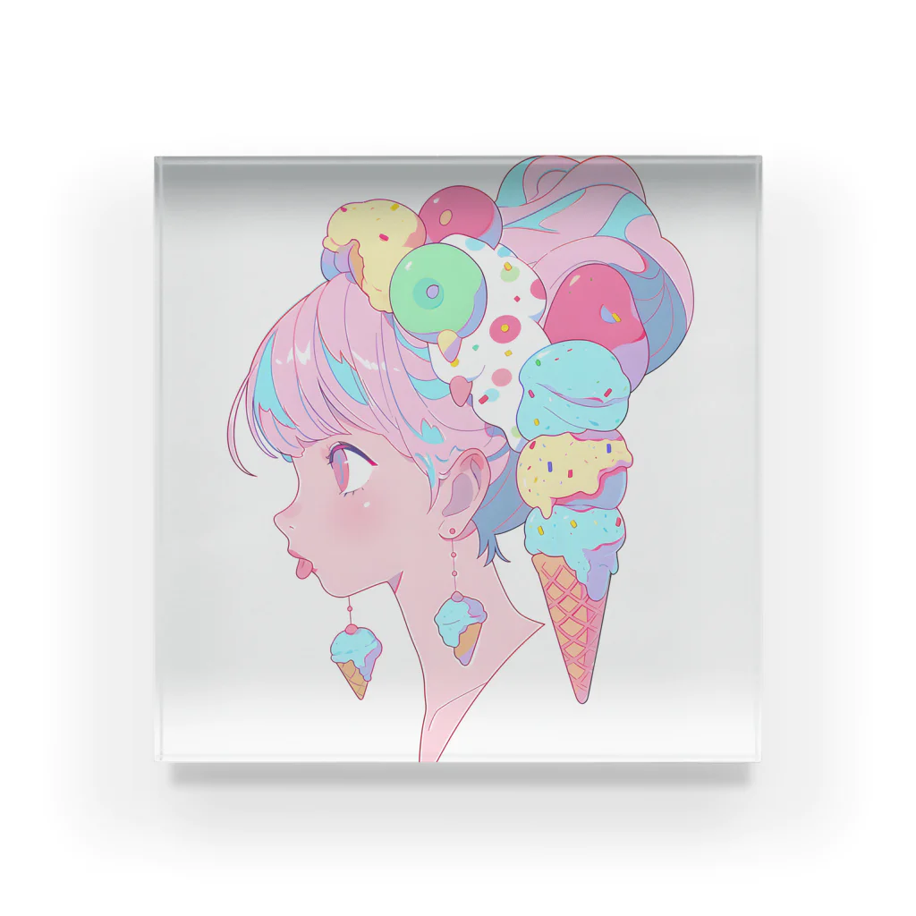 ヤバいTシャツ屋しゃんの暑い夏はアイスだ010！ Acrylic Block