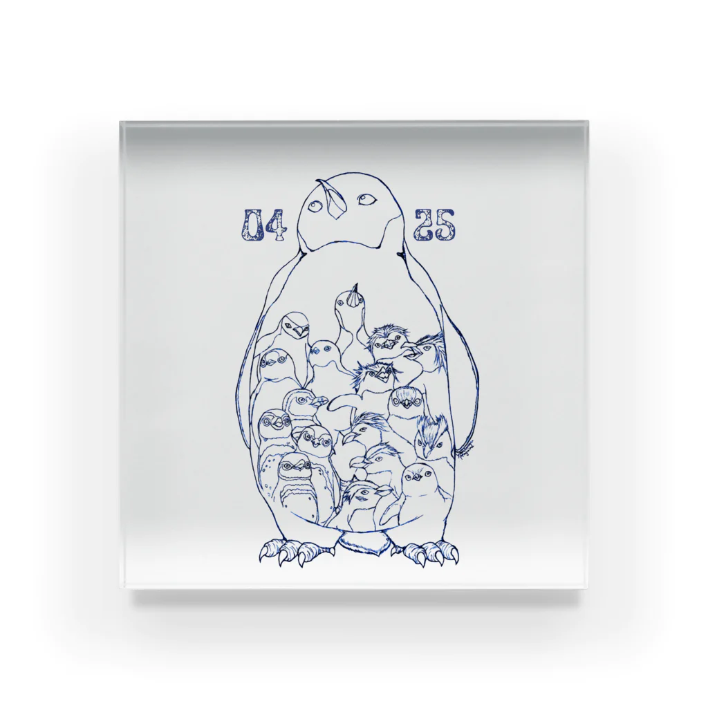 ヤママユ(ヤママユ・ペンギイナ)の0425-18 Penguins of the World- Acrylic Block