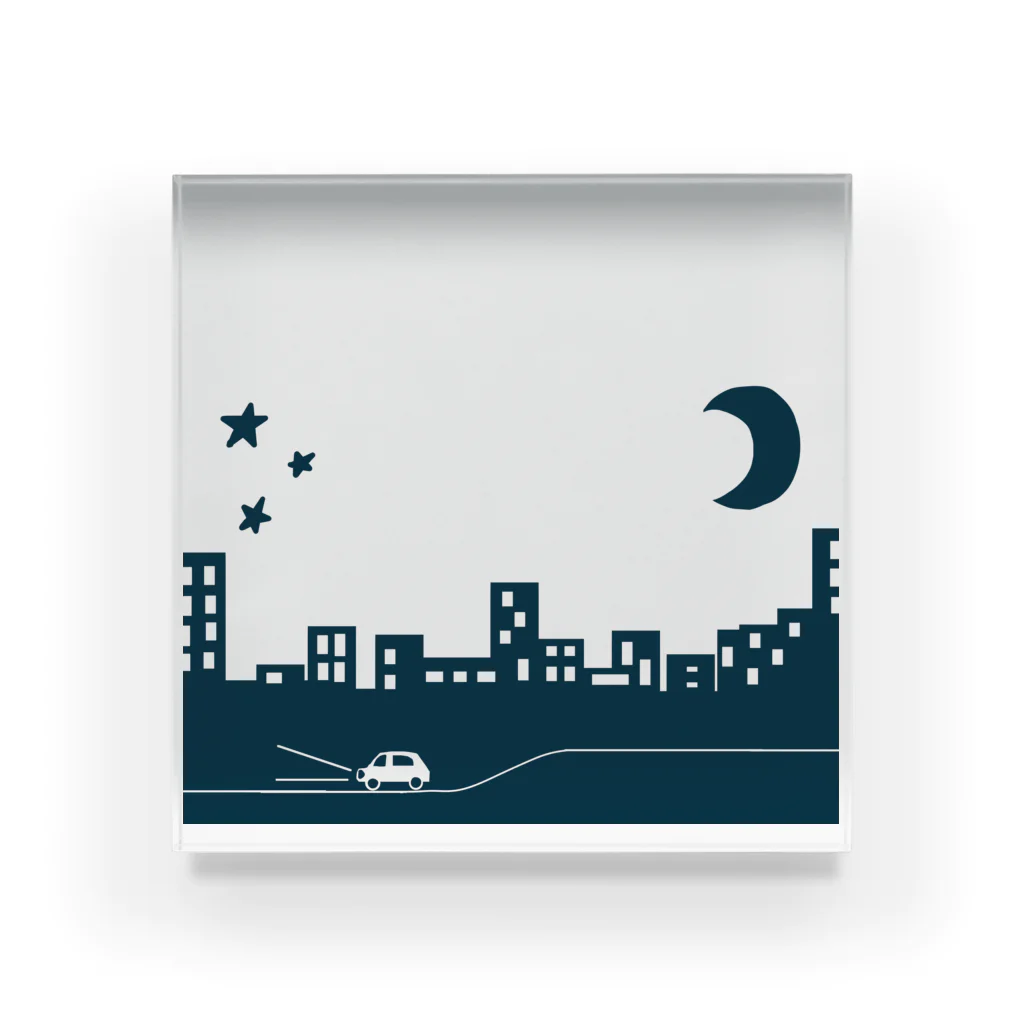 小田島灯の夜街ドライブ Acrylic Block