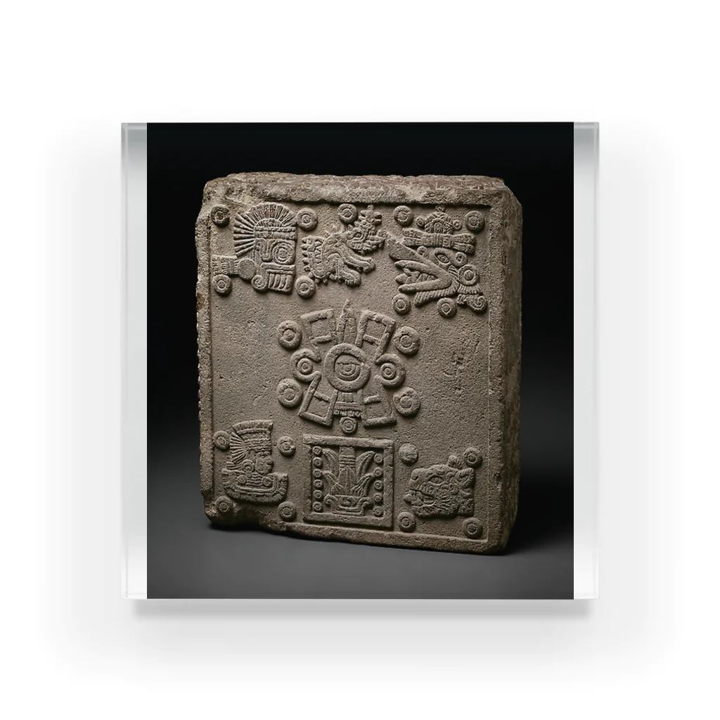 Art Institute ChicagoのCoronation Stone of Motecuhzoma II (Stone of the Five Suns), 1503 | Aztec (Mexica) アクリルブロック