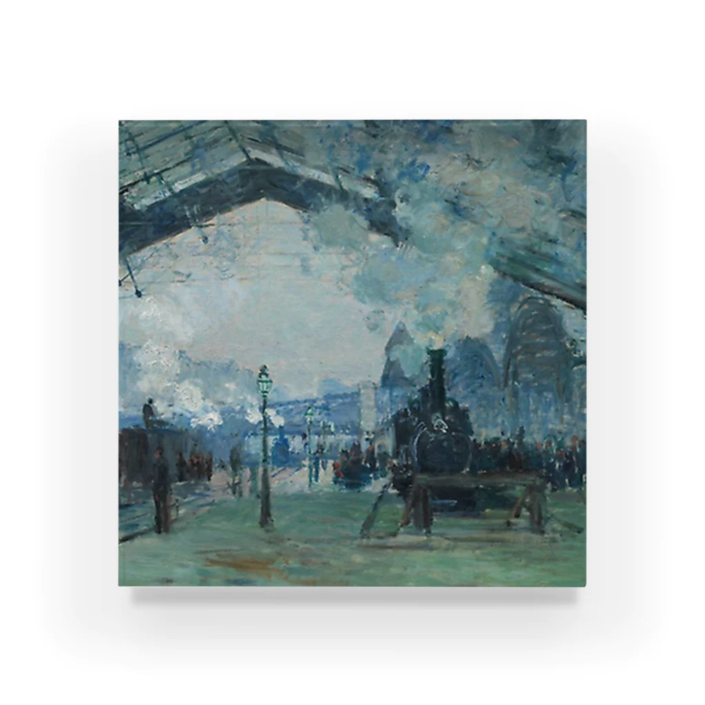 Art Institute ChicagoのArrival of the Normandy Train, Gare Saint-Lazare, 1877 | Claude Monet Acrylic Block