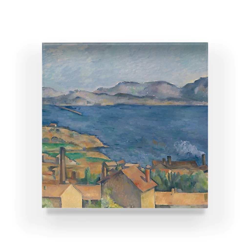 Art Institute ChicagoのThe Bay of Marseille, Seen from L'Estaque, c. 1885 | Paul Cézanne Acrylic Block