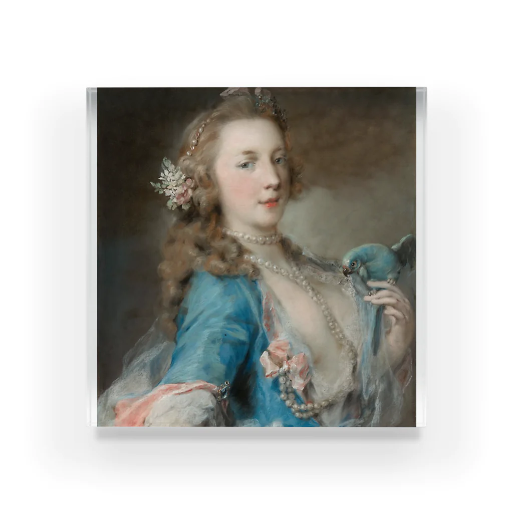 Art Institute ChicagoのA Young Lady with a Parrot, c. 1730 | Rosalba Carriera Acrylic Block