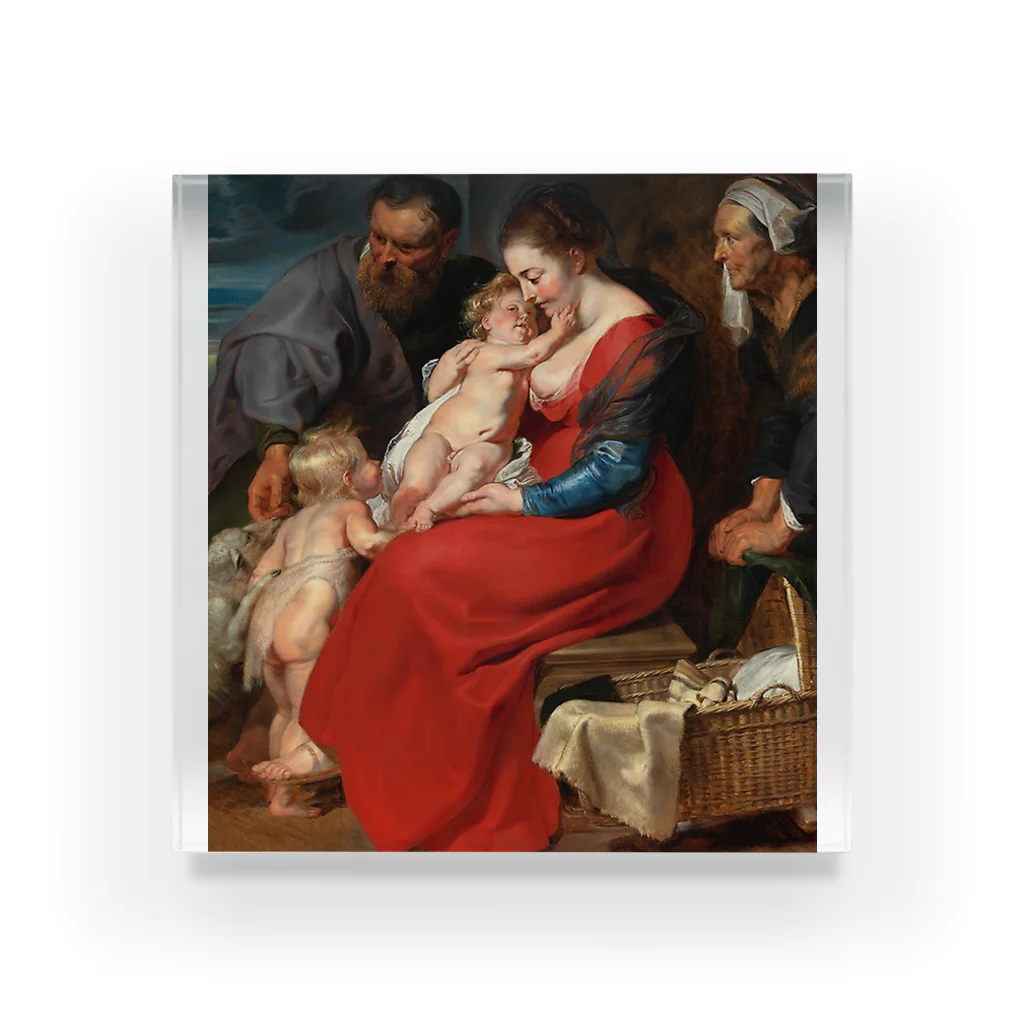 Art Institute ChicagoのThe Holy Family with Saints Elizabeth and John the Baptist, c. 1615 | Peter Paul Rubens アクリルブロック
