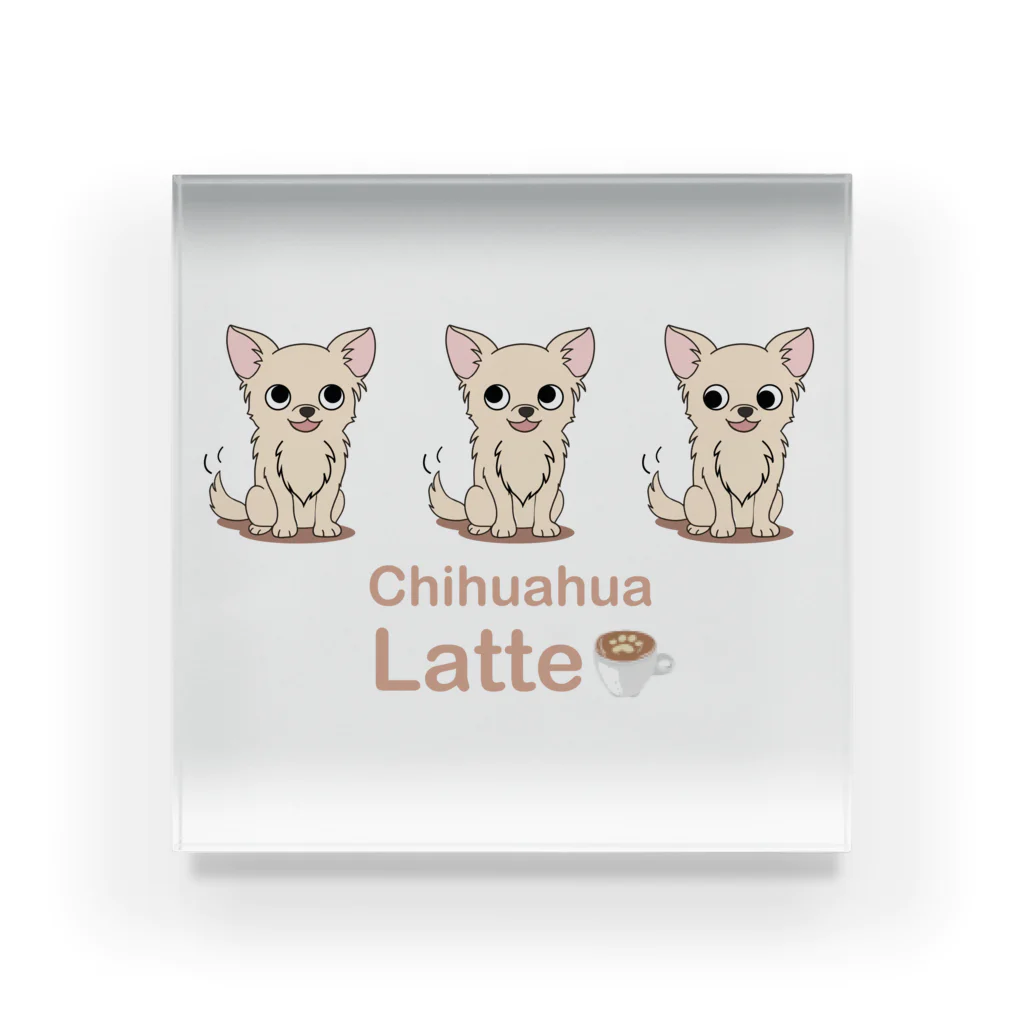 Bordercollie Streetのch-latte5 Acrylic Block