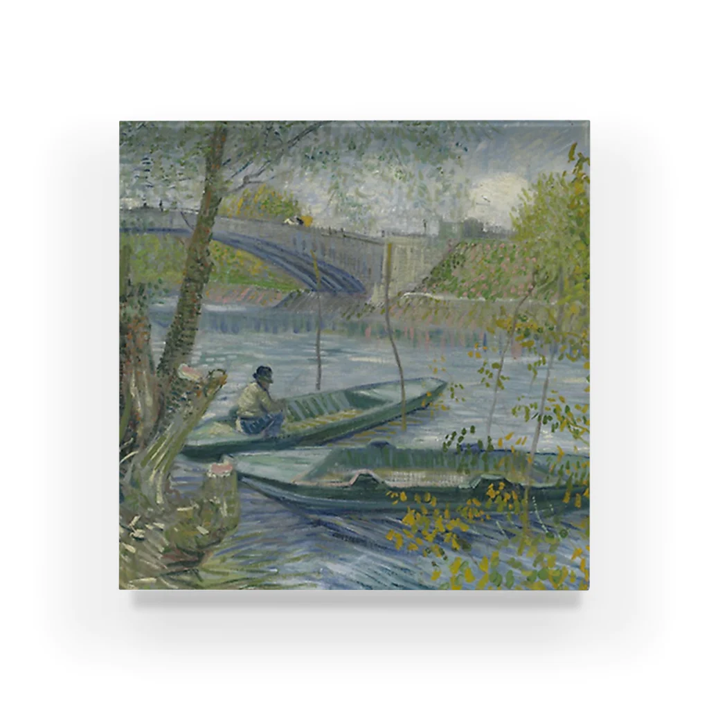 Art Institute ChicagoのFishing in Spring, the Pont de Clichy (Asnières), 1887 | Vincent van Gogh Acrylic Block