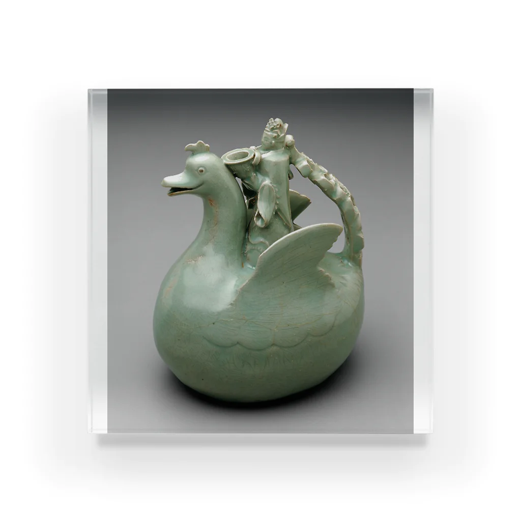 Art Institute ChicagoのBird Shaped Ewer with Crowned Rider Holding a Bowl, Goryeo dynasty (918–1392), 12th century |  アクリルブロック