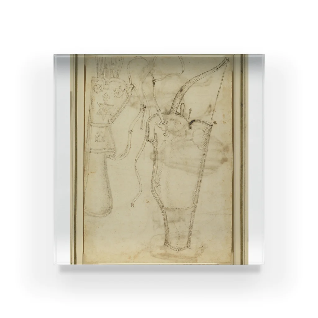 Art Institute ChicagoのBowcase and Quiver of Arrows, 1438 | Antonio Pisano, called Pisanello アクリルブロック