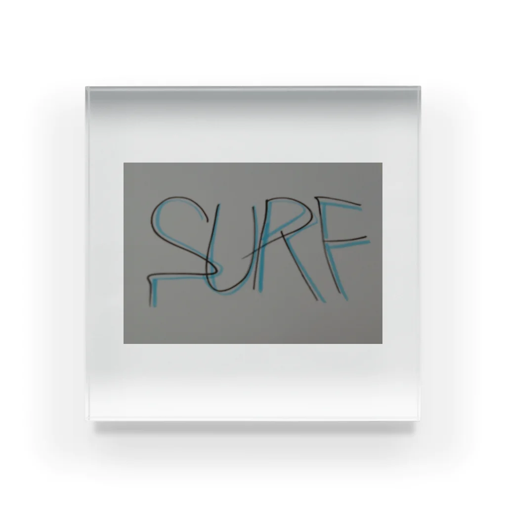 SURF810のSURF 文字(青影) Acrylic Block