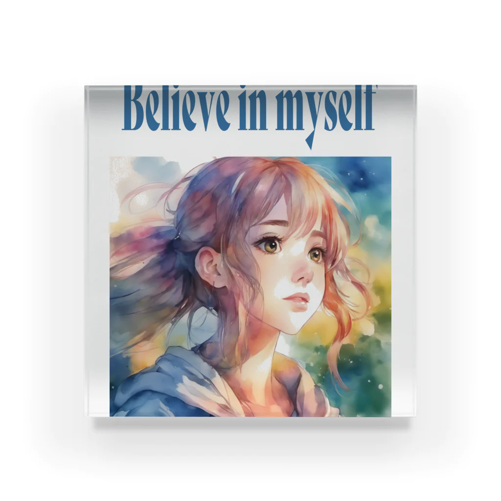 JUNのBelieve in yourself Acrylic Block