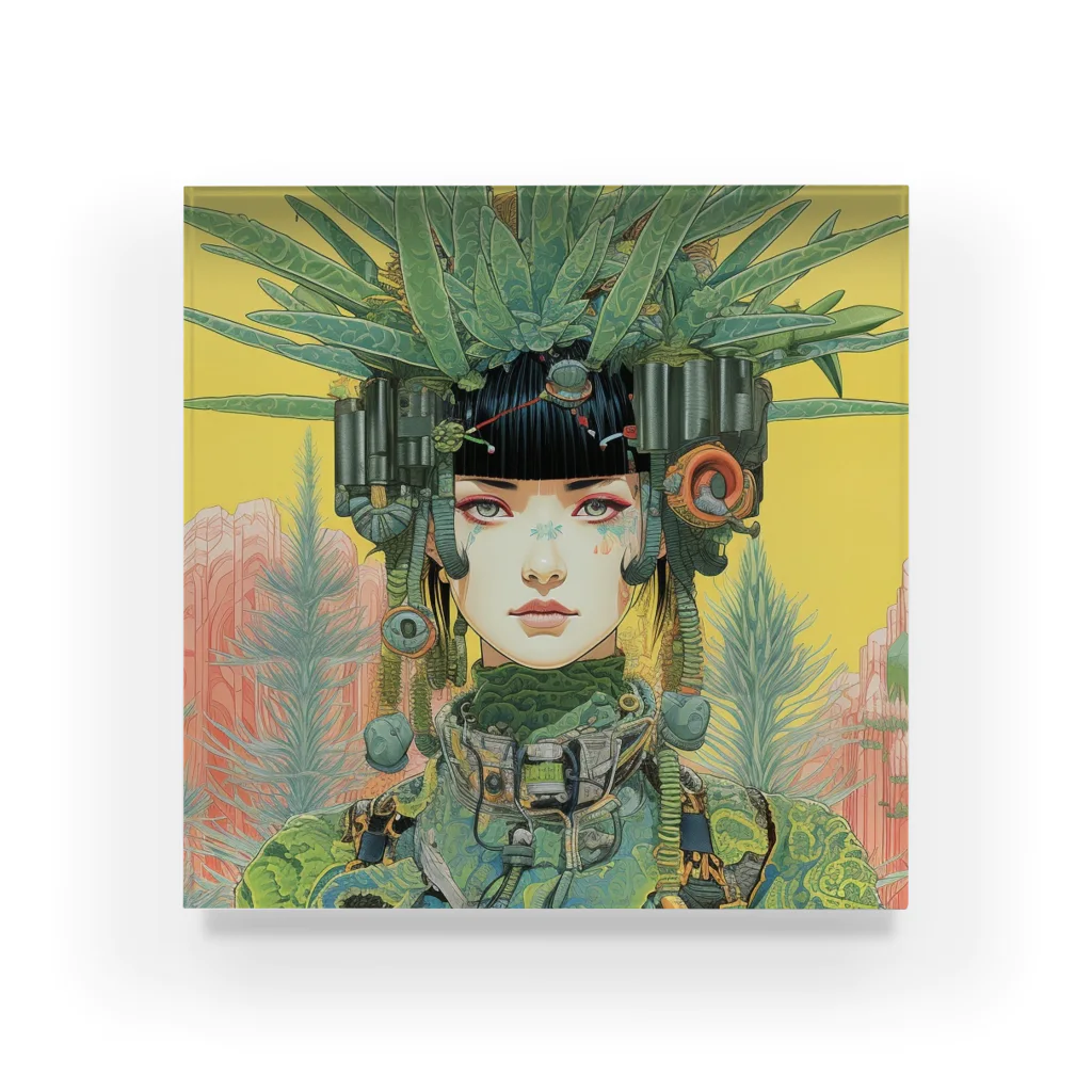 Cyber CactusのCactus - Woman 1 Acrylic Block