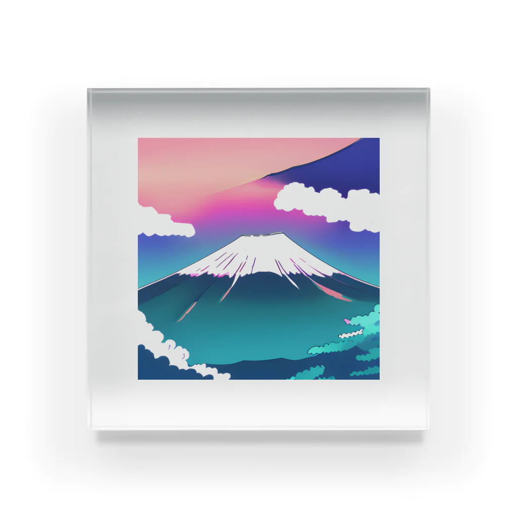 sry385の富士山イラストグッズ Acrylic Block