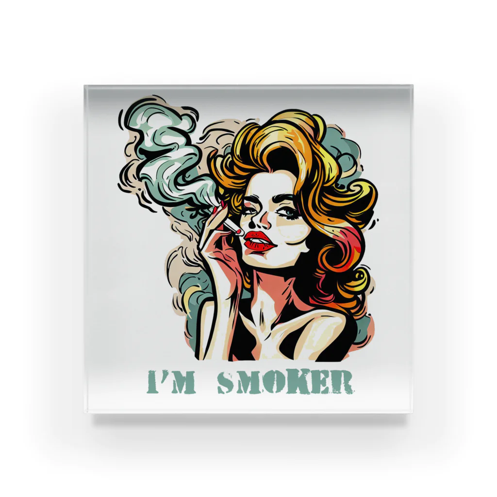 islandmoon13の煙草を吸う美女 アクリルブロック