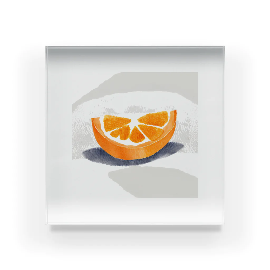 萌え断グッズのオレンジの断面 -隠れハート- Acrylic Block