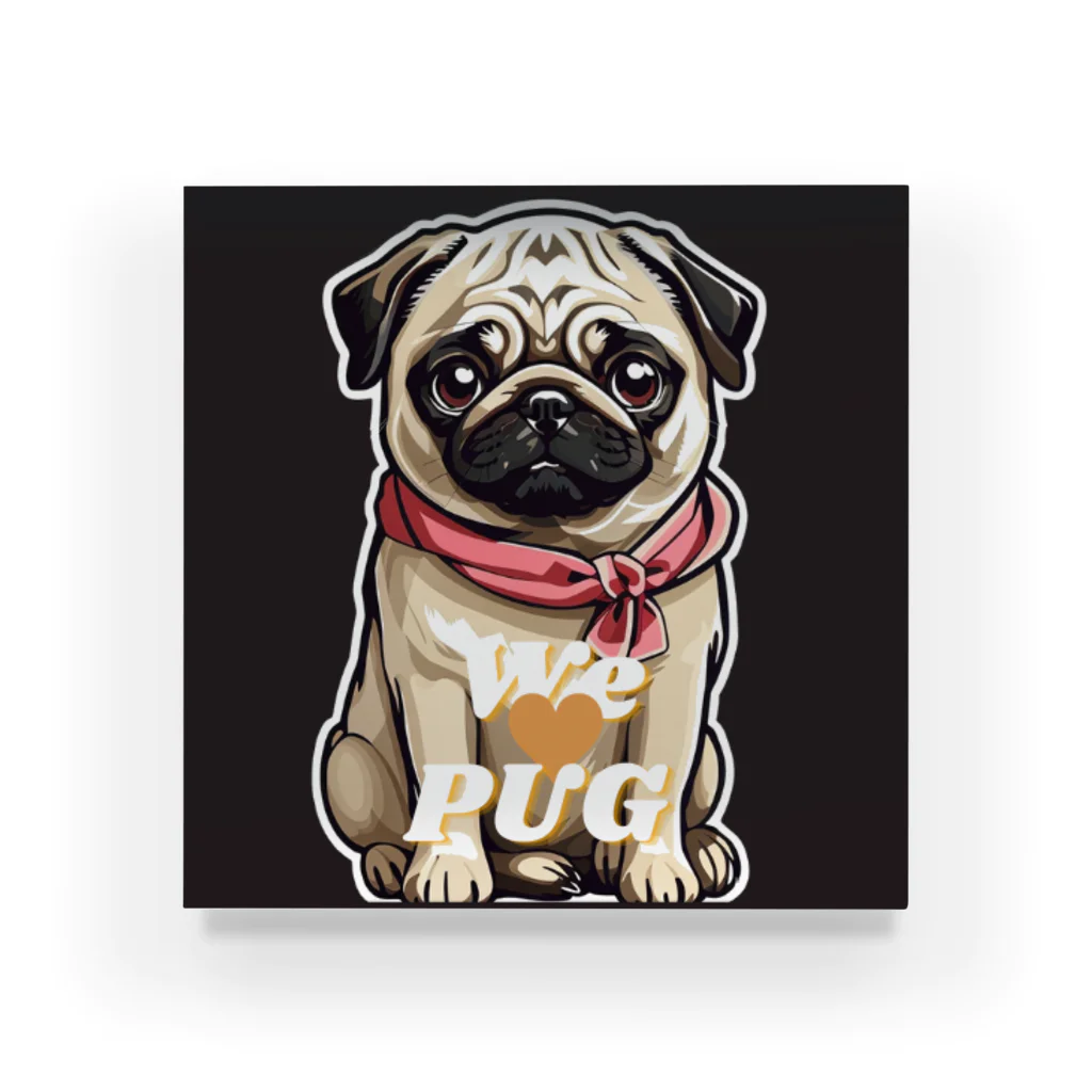 LEONのWe♥PUG　ブラック（パグ大好き！） Acrylic Block