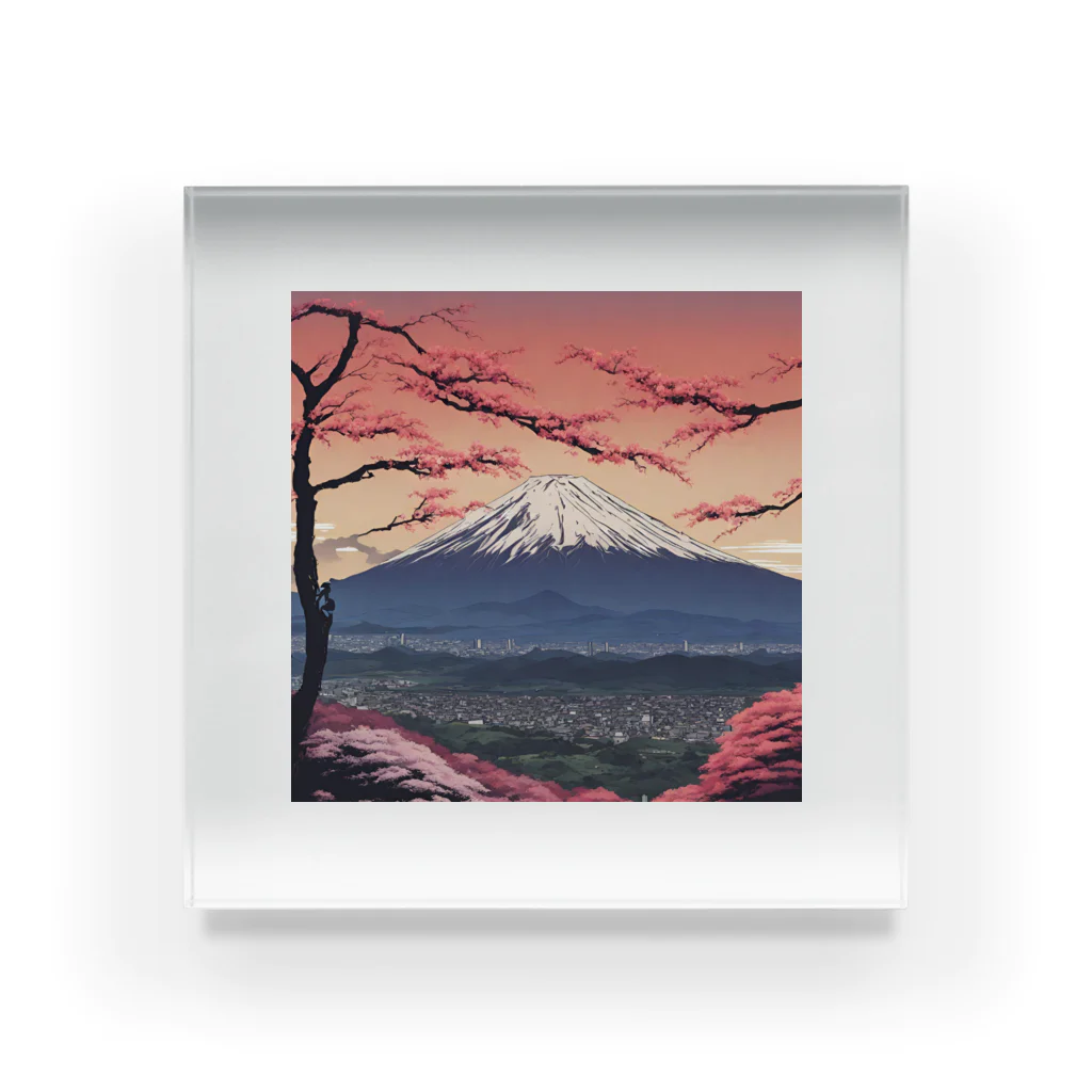 saru88の富士山 Acrylic Block