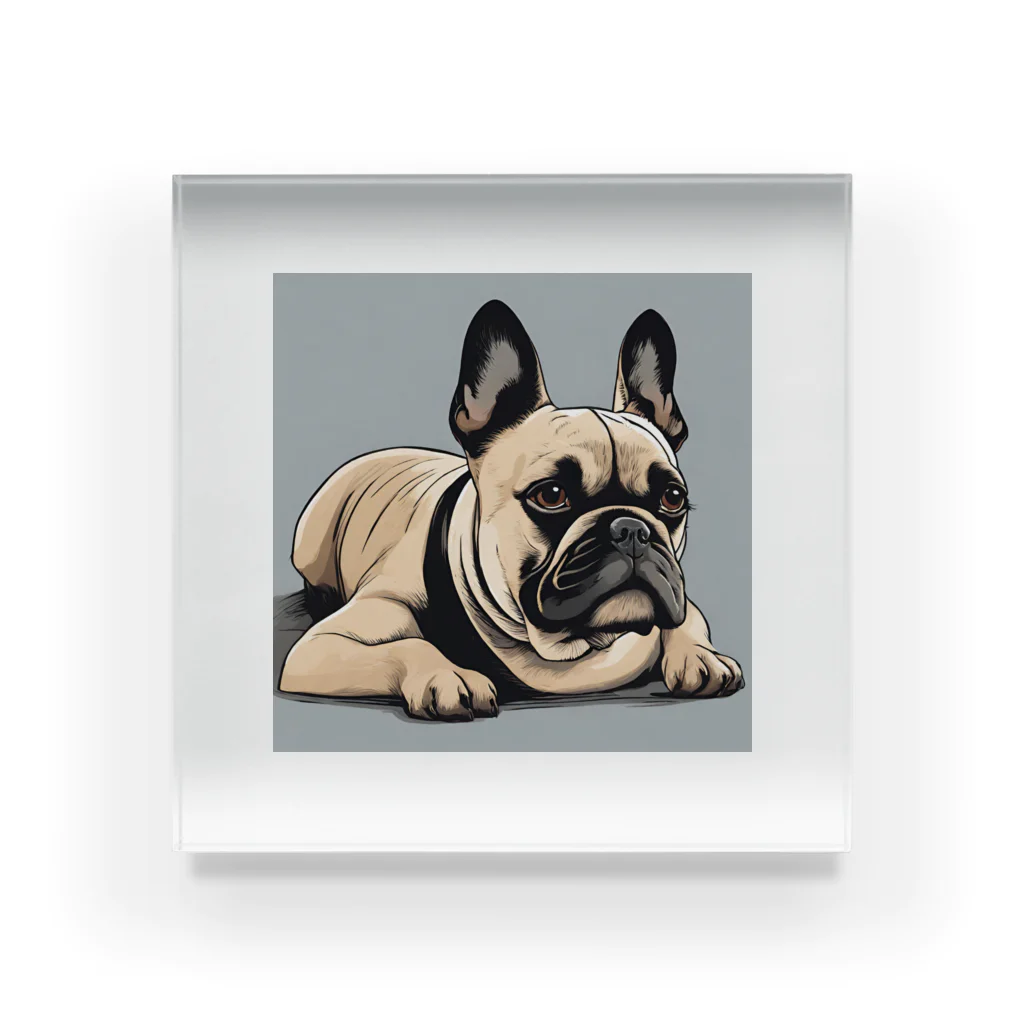 smile_happyのfrench bulldog Acrylic Block